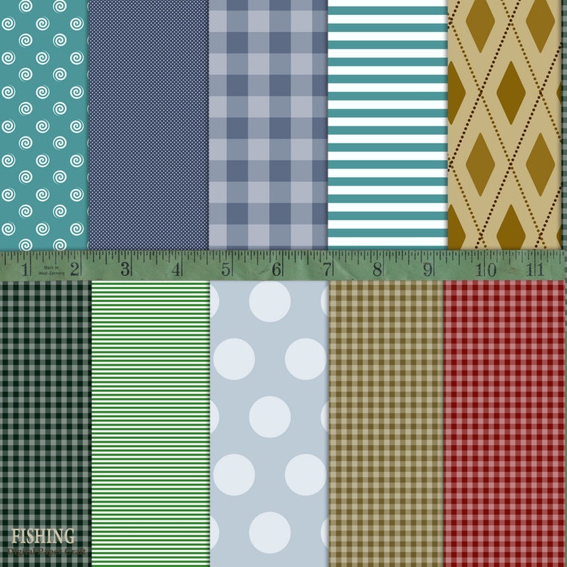 Outdoor Clipart Instant download Digital Digital scrapbook Fish Clip Art Fishing scrapbook Journal Clipart, Nature scrapbook Kit