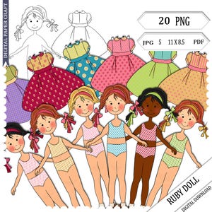 Muñecas de papel: Muñecas y ropa recortables imprimibles, manualidades Ruby para imprimir en casa (descarga digital)