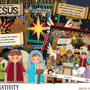 Nativity scrap book, Christmas scrap book, Christian Scrapbook, Instant Download, Bible Scrapbook Kit, Journal, image 5