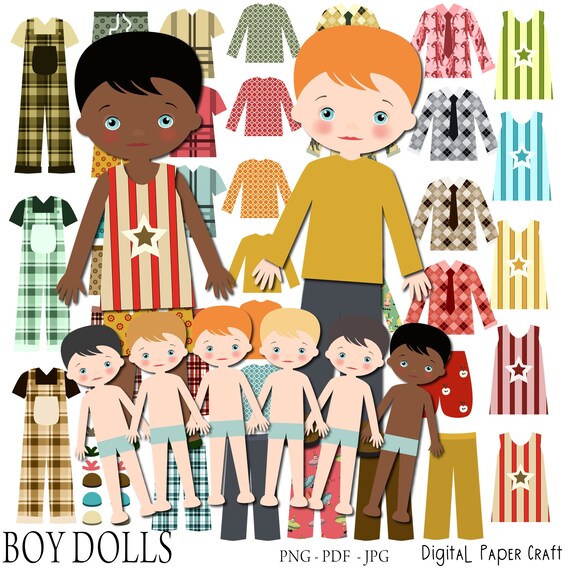 Paper Doll Digital Paper Doll Cut Out Doll Printable Instant