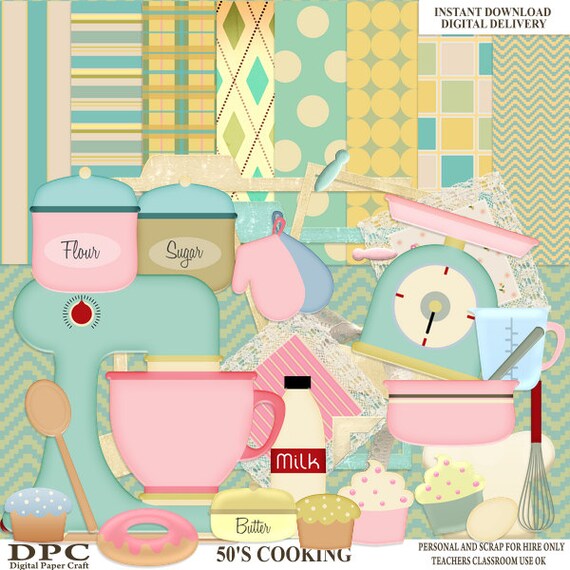 Cooking scrapbook Retro Scrapbook Retro Kitchen Instant Etsy