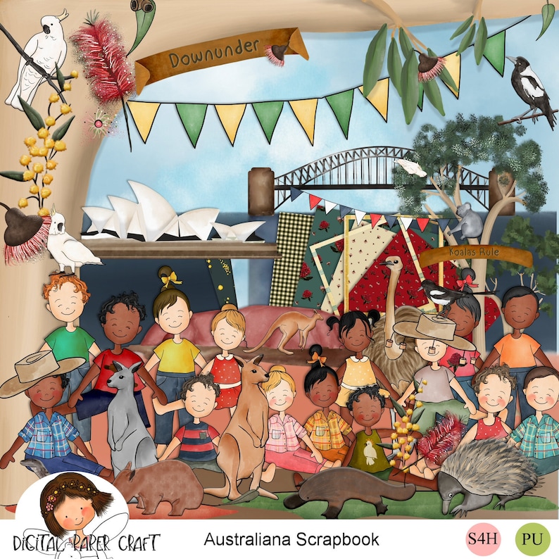 Australian Scrapbook, Aussie Scrap Kit, Oz Scrapbook Kit, Australian