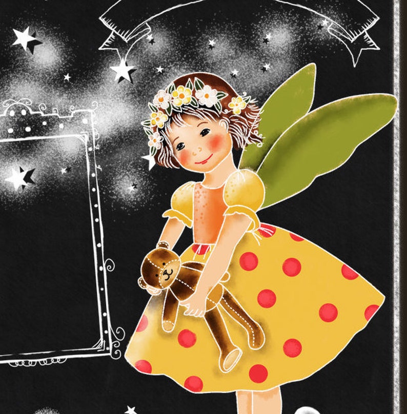 Chalkboard Clipart fairy Chalk art magic clipart Instant Etsy