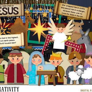 Nativity scrap book, Christmas scrap book, Christian Scrapbook, Instant Download, Bible Scrapbook Kit, Journal, image 6