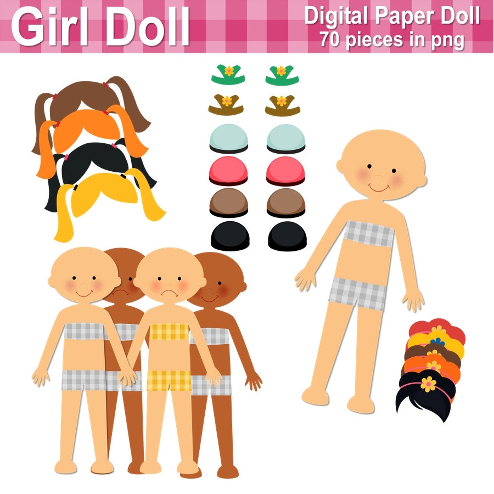 Paper Doll Digital Paper doll Cut out doll Printable doll Etsy