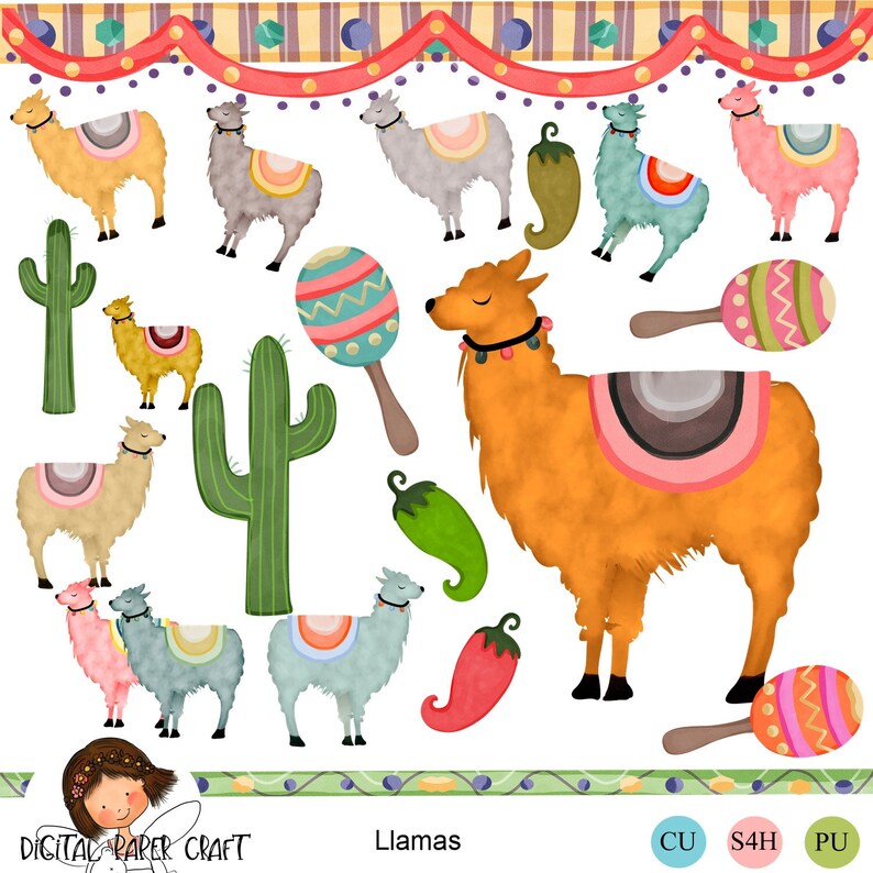 Llama clipart Peru Clipart fiesta clipart Instant download | Etsy