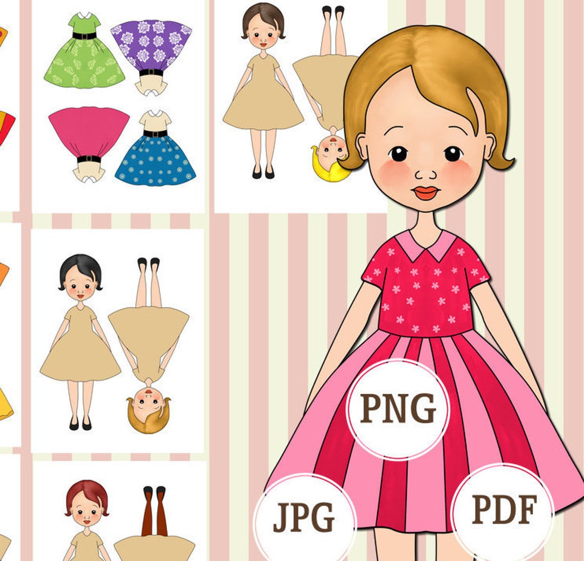 Printable Paper Doll Short Hair Paper Doll Instant Download - Etsy