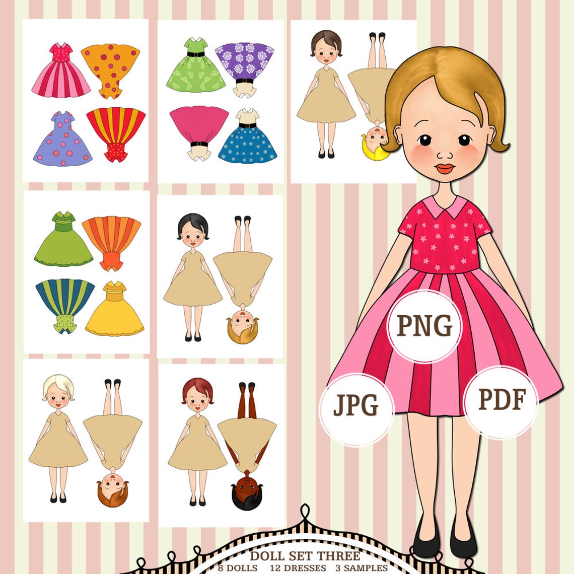 Printable Paper Doll Short Hair Paper Doll Instant Download - Etsy