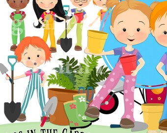 Gardening Clipart, Children Clipart, Clipart, Planner,  Journal, Scrapbooking, School, Outdoor Clipart, Cardmaking, Sublimation, Gardening,