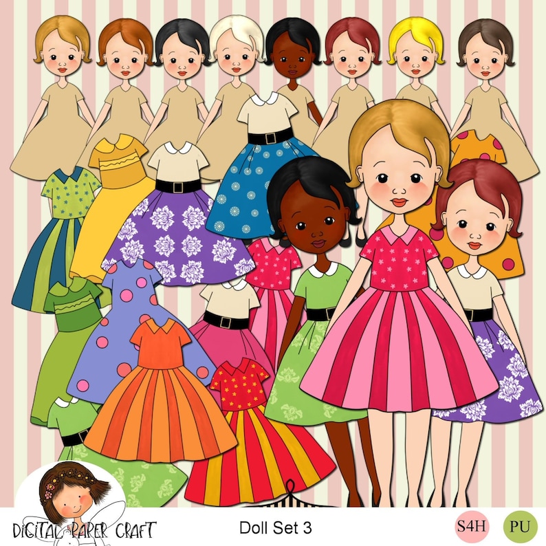 Printable Paper Doll, Short Hair, Paper Doll, Instant Download Doll Cut ...