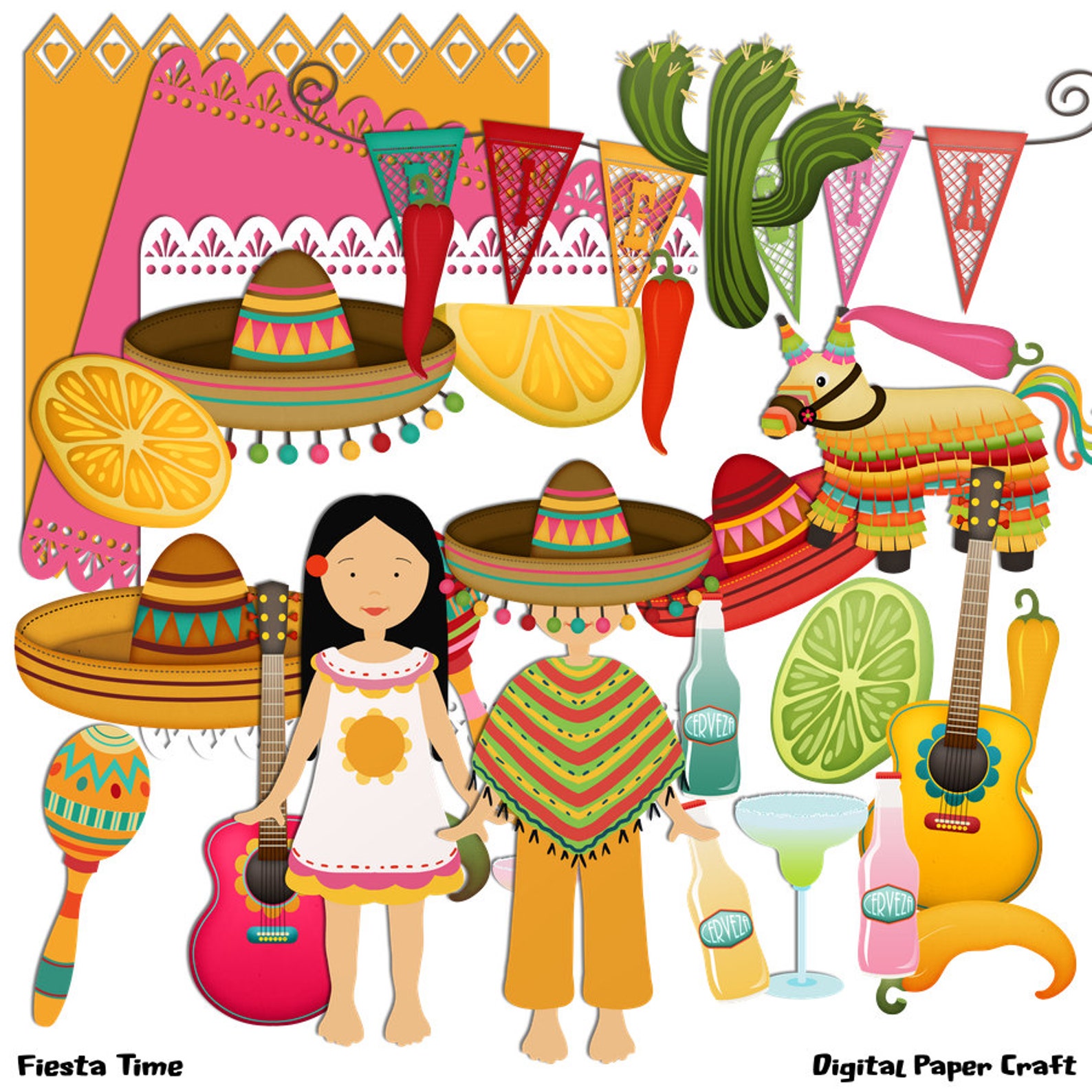 Mexican Scrapbook Fiesta Scrapbook Instant Download Digital Etsy