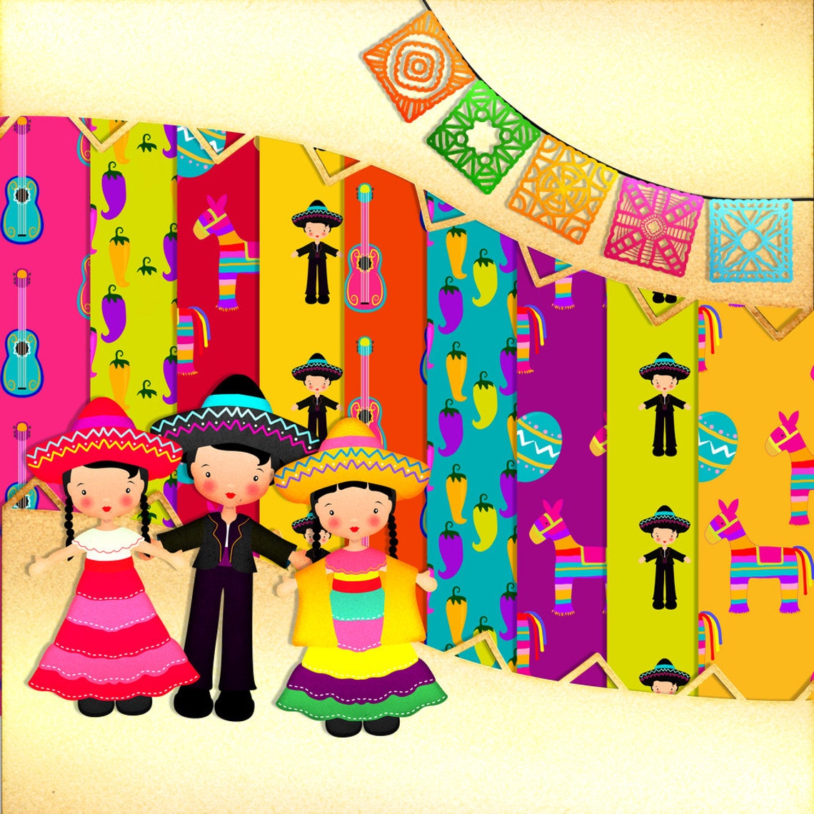 Mexican Scrapbook Fiesta Scrapbook Instant Download Digital Etsy UK