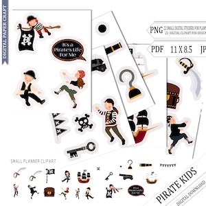 Pirate Clipart, Pirates Clip Art, Instant download, pirate junk journal, School clipart, party clipart, invitation clipart, commercial use