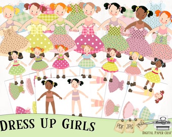 Printable Paper Doll Digital Dolls Hair Multicultural | Etsy
