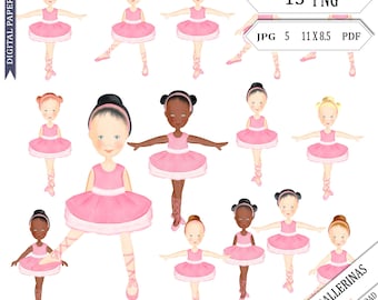 Watercolor, Ballet Clipart, Ballerina, Hand Painted, Original, Instant Download, Printable, commercial use