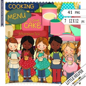 Álbum de recortes de culinária, álbum de recortes infantil, álbum de recortes de cozinha, álbum de recortes de receitas, álbum de recortes instantâneo, álbum de recortes digital, livro de receitas, decoupage