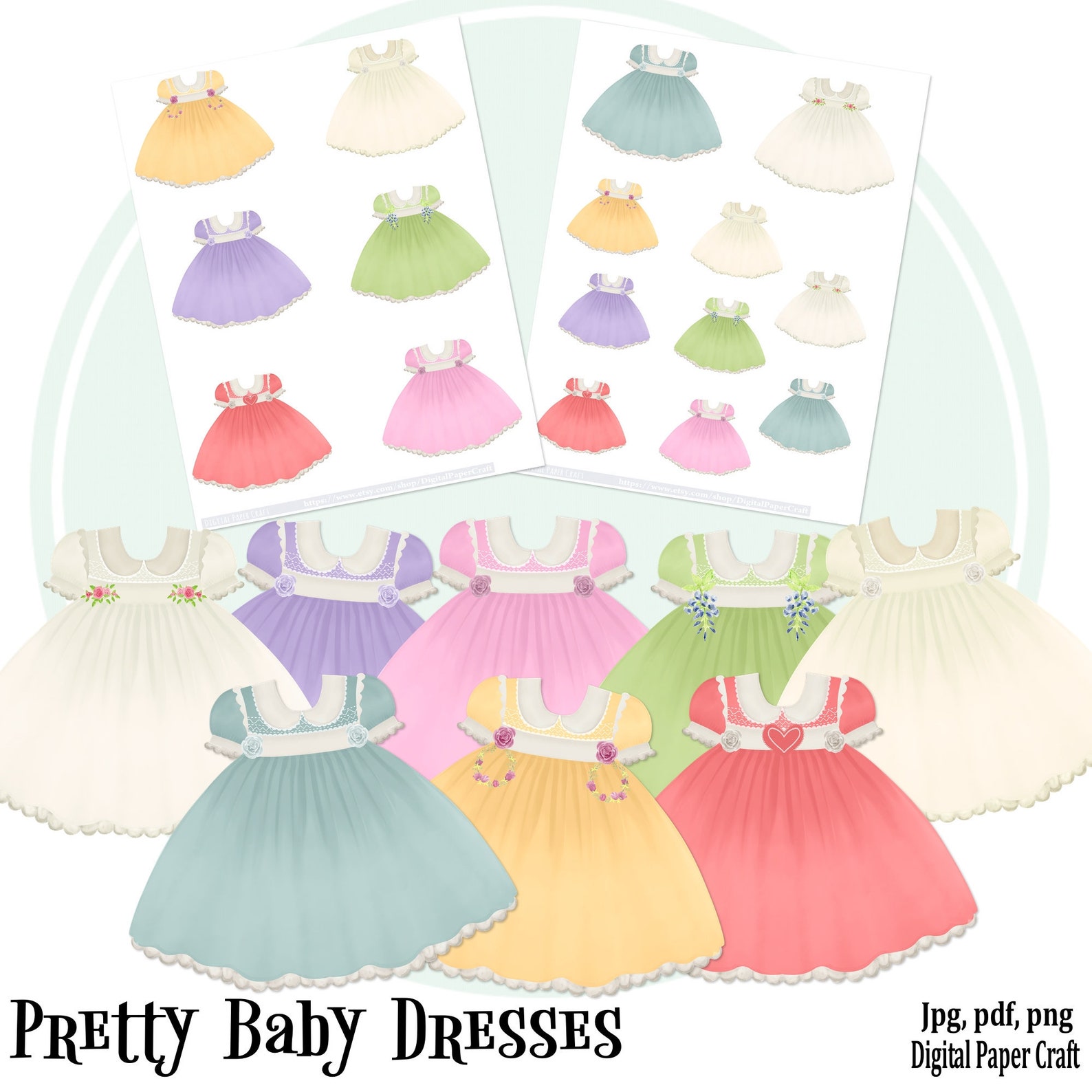 Baby Dress Clipart, Dresses, Clipart, Dress, Journal, Scrapbooking ...