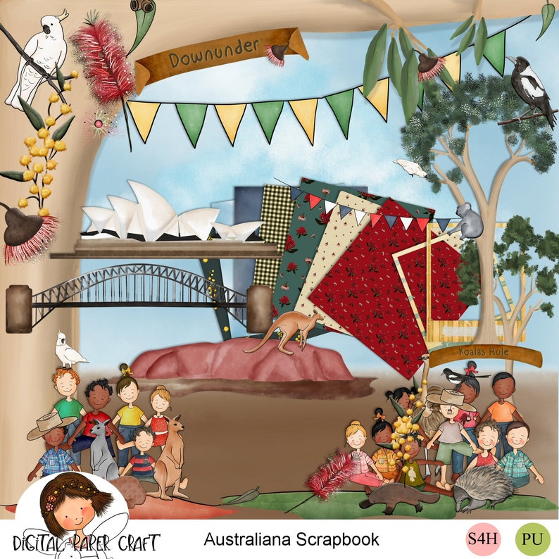 Australian Scrapbook Aussie Scrap Kit Oz Scrapbook Kit Etsy