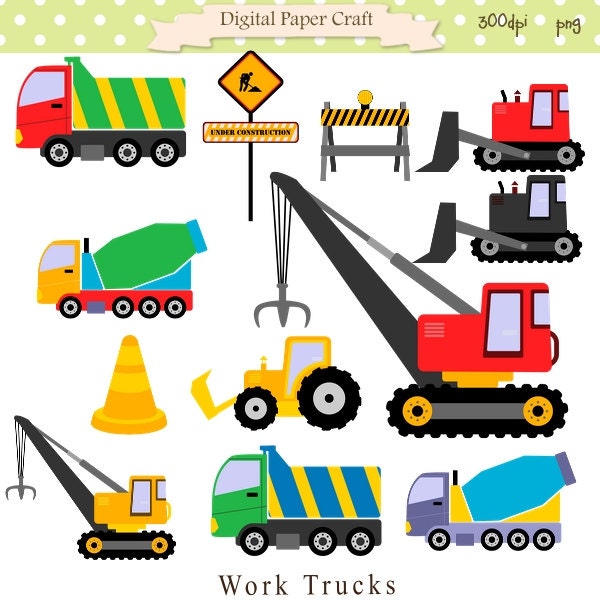 Truck Clipart Road Clipart Work Truck Clipart Instant - Etsy