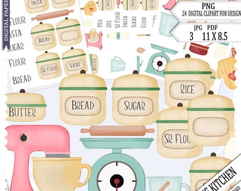 Kitchen Clipart, Cooking Clipart, Clipart, Journal, Scrapbooking, School Craft, Scales, Cardmaking, Sublimation, Commercial use, cookbook