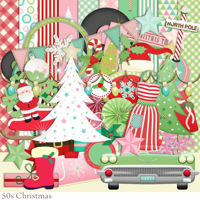 Retro Christmas Scrapbook 50s Scrapbook Scrapbooking Kit Etsy