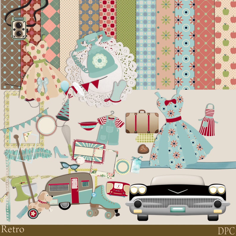 Retro Scrapbook 50s Scrapbook Scrapbooking Kit 1950 Etsy Australia