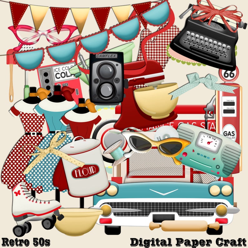 Retro Scrapbook 50s Scrapbook Scrapbooking Kit 1950's Etsy