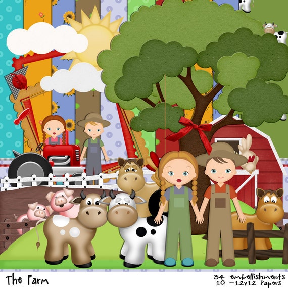 Farm Scrapbook Farm Stay Kit Tractor Animal scrapbook