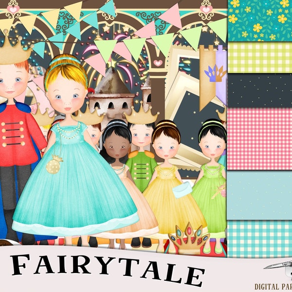 Fairytale Scrapbook, Childrens Scrapbook, Theme Park Scrapbook, Digital Scrapbook, Princess Scrapbook, Prince Scrapbook,