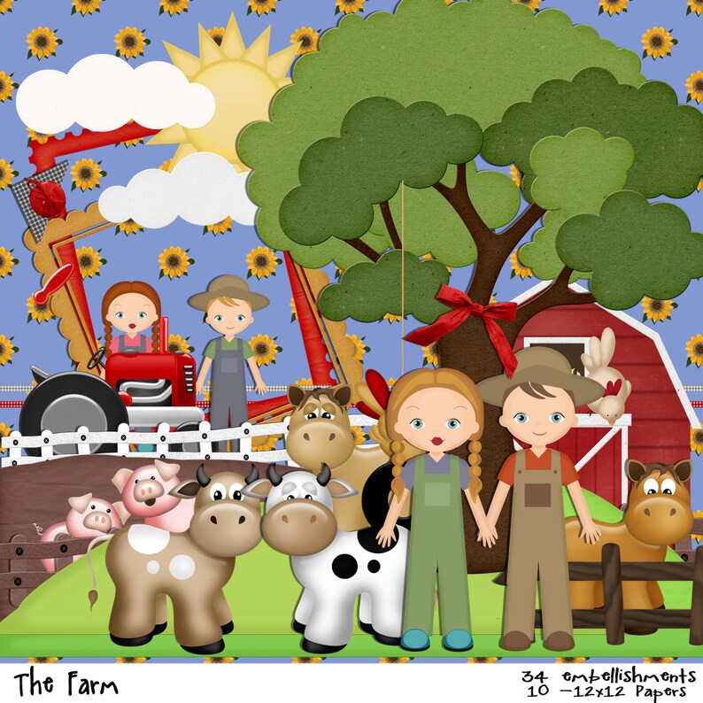 Farm Scrapbook, Farm Stay Kit, Tractor, Animal Scrapbook, Instant Download Etsy