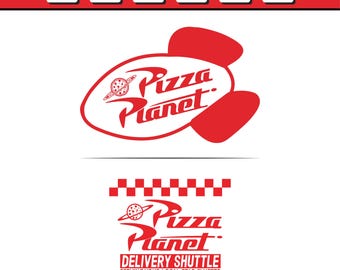Pizza Planet Svg Png Dxf, Clipart Cricut Cut-fil (Digital nedladdning direkt)