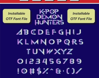 Kpop Demon Hunters typsnittspaket, Huntrix-typsnitt, Anime SVG (digital nedladdning)