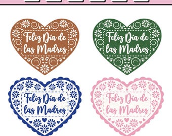 Feliz Dia De Las Madres Heart SVG, Mors Dag Cut File (Digital nedladdning direkt)