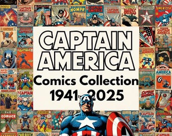 Coleção de Quadrinhos do Capitão América 1941-2025, Pacote Mega de 100GB, Edições, Volumes, Anuais, Extras, Especiais, Homem de Ferro, Era de Ouro, Épico, Moderno