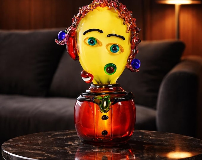 A Murano Style Glass Figurine Of A Womans Head 60cm