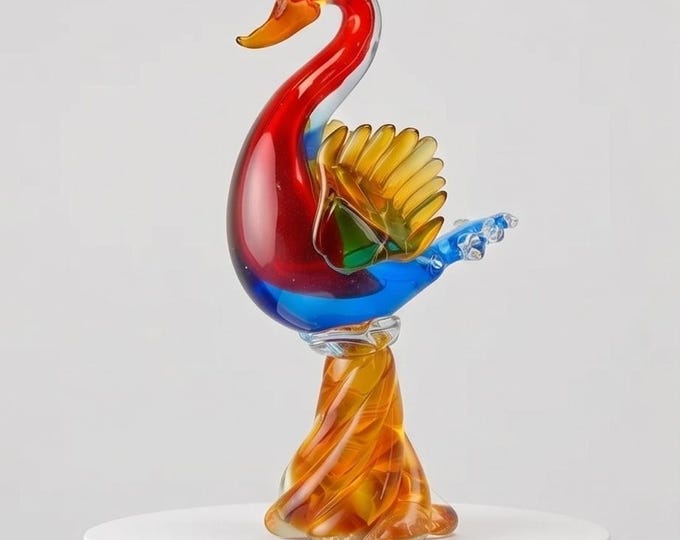 A Murano Style Glass Figurine Of A Phoenix 31cm