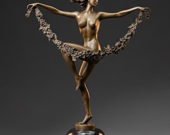 A Bronze Sculpture of A Flower Dancer 52cm