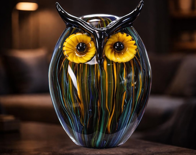 A Murano Style Glass Figurine Of An Owl 17cm