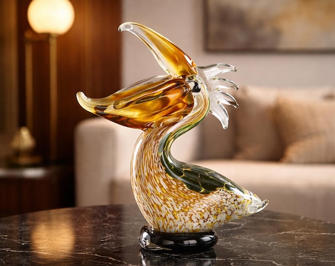 A Murano Style Glass Figurine Of A Pelican 25cm