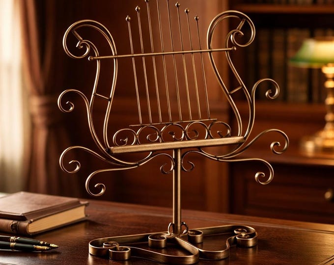 An Iron Music Or Menu Stand, Brown, 55cm