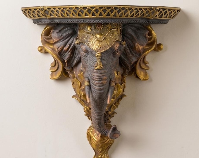 A Resin Elephant Head Wand Console 32 cm