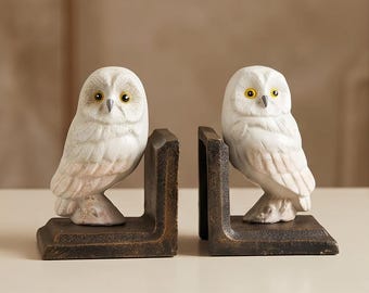 A Pair Of Cast Iron Owl Bookends 12cm