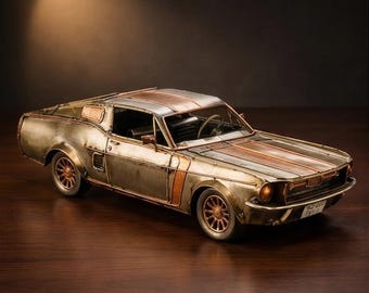 A Metal Model Of A Muscle Car 32cm Handcrafted