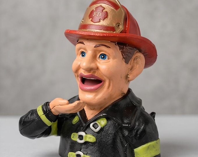 A Cast Iron Fireman Mechanical Bank 20 cm