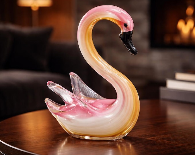 A Murano Style Glass Figurine Of A Swan 19cm