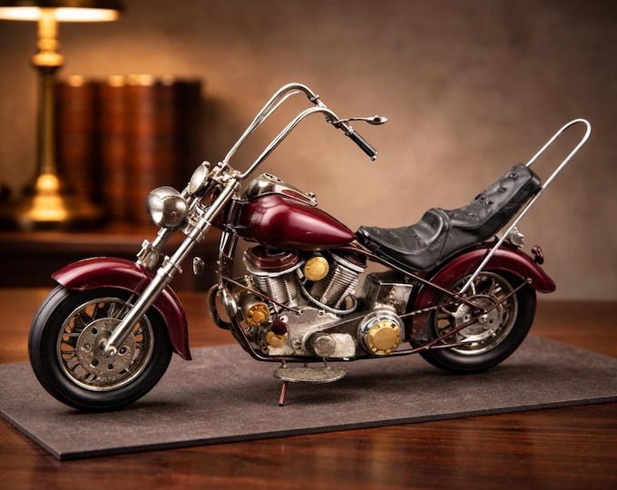 A Metal Model Of A Motorcycle Classic Chopper 41cm
