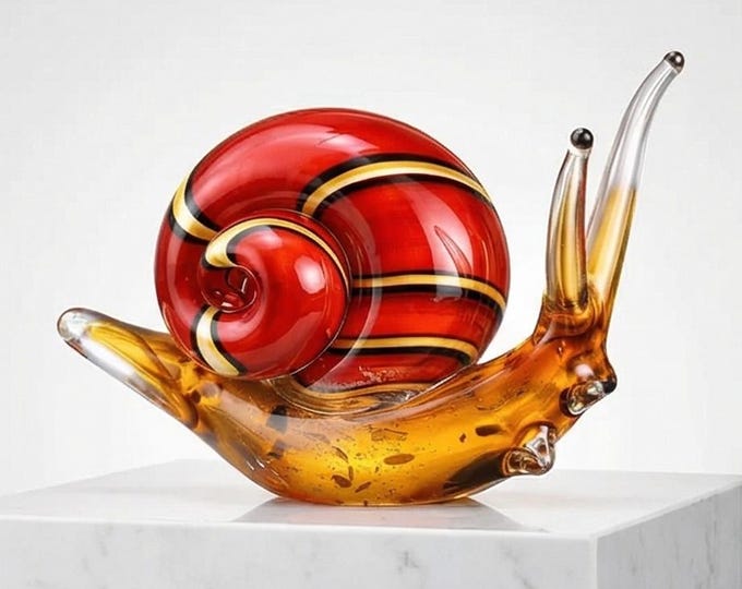 A Murano Style Glass Figurine Of A Snail 20cm