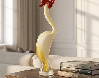 A Murano Style Glass Figurine Of A Heron 38cm