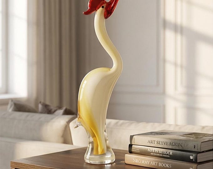 A Murano Style Glass Figurine Of A Heron 38cm