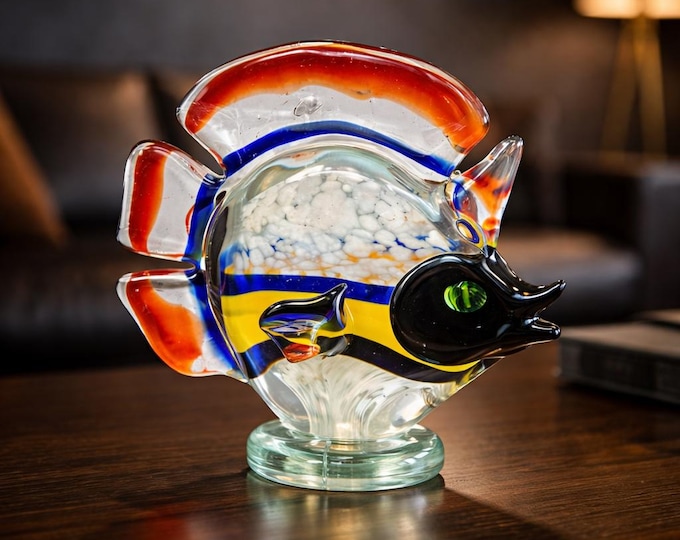 A Murano Style Glass Figurine Of A Discus Fish 16cm